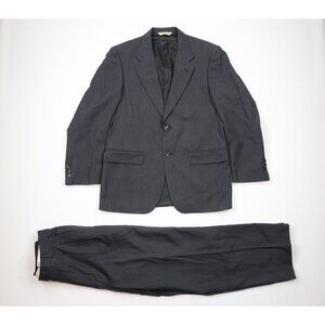 Vtg 70s Palm Beach Mens 42R Distressed Pinstriped 2 Piece Summer Suit Gray USA